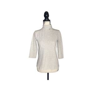 H&M Women’s Light Gray Turtleneck Top Size S | Long Sleeve Stretch Knit